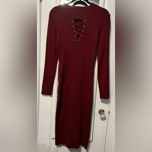 Burgundy Sweater Dress